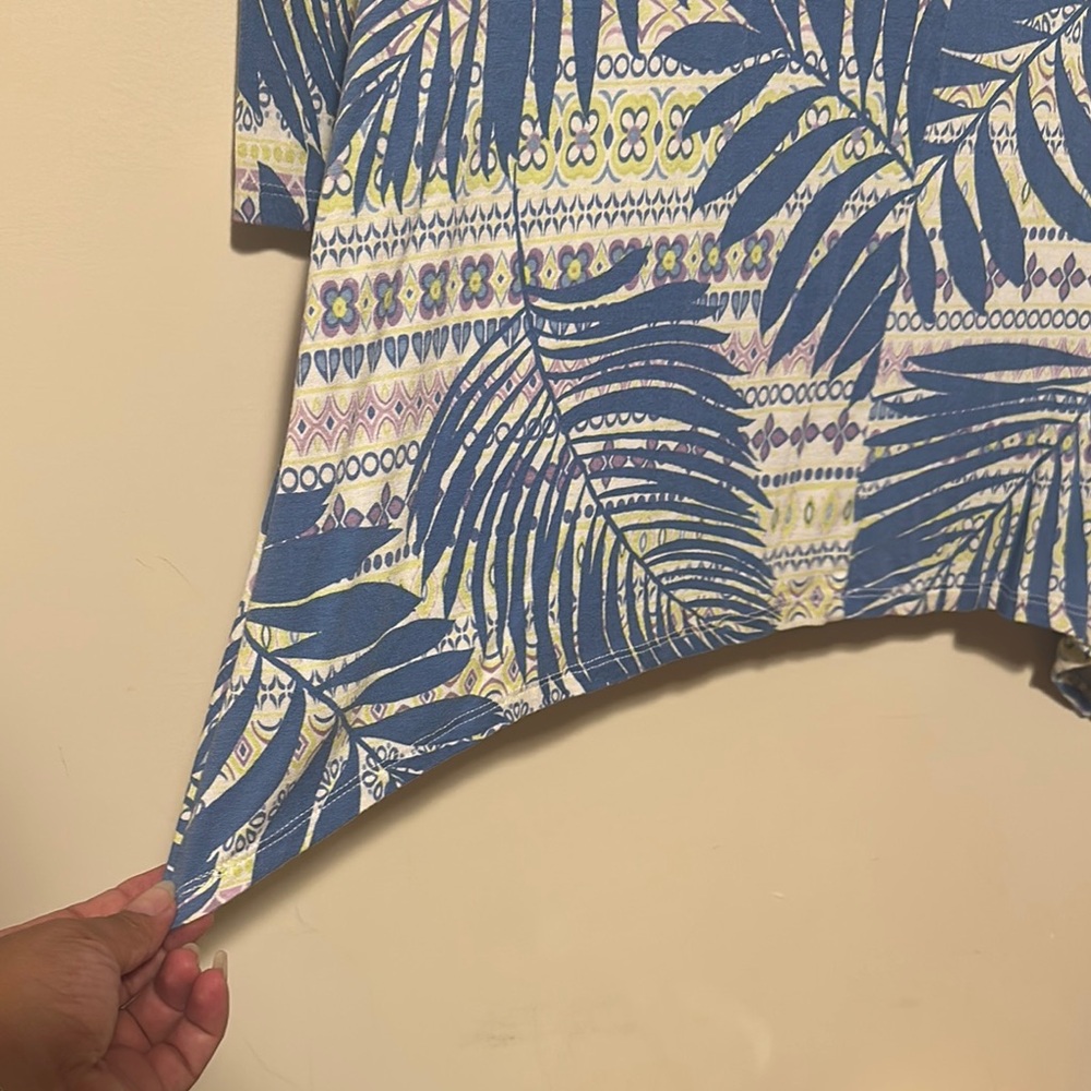 Ruby Rd. Palm Leaf Pattern Long Sleeve Top - image 6